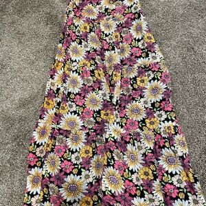 Forever 21 Floral Maxi Skirt - Black, Pink, Yellow